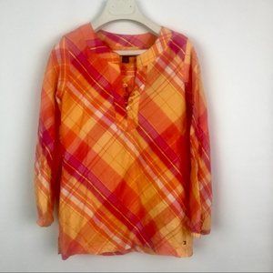 Tommy Hilfiger Long Sleeve Tunic Top, Orange/Pink
